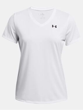 Under Armour White V-Neck Women's Performance Tee - Large